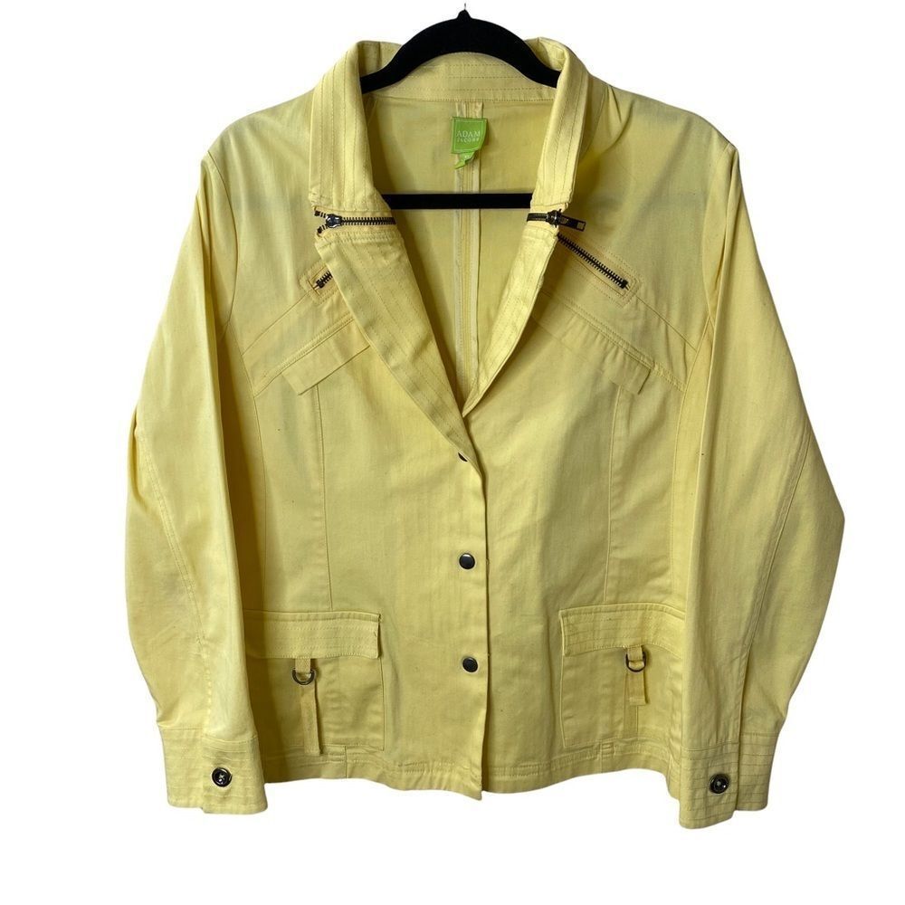 Adam Jacobs Zippered Button Front Blazer Jacket Sz XL